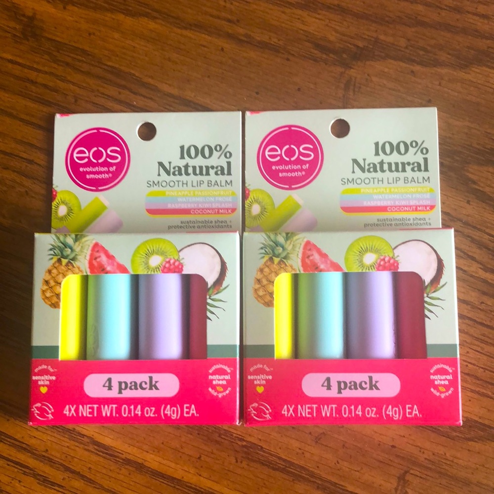 EOS lip balm bundle 2 packs 8 total balms